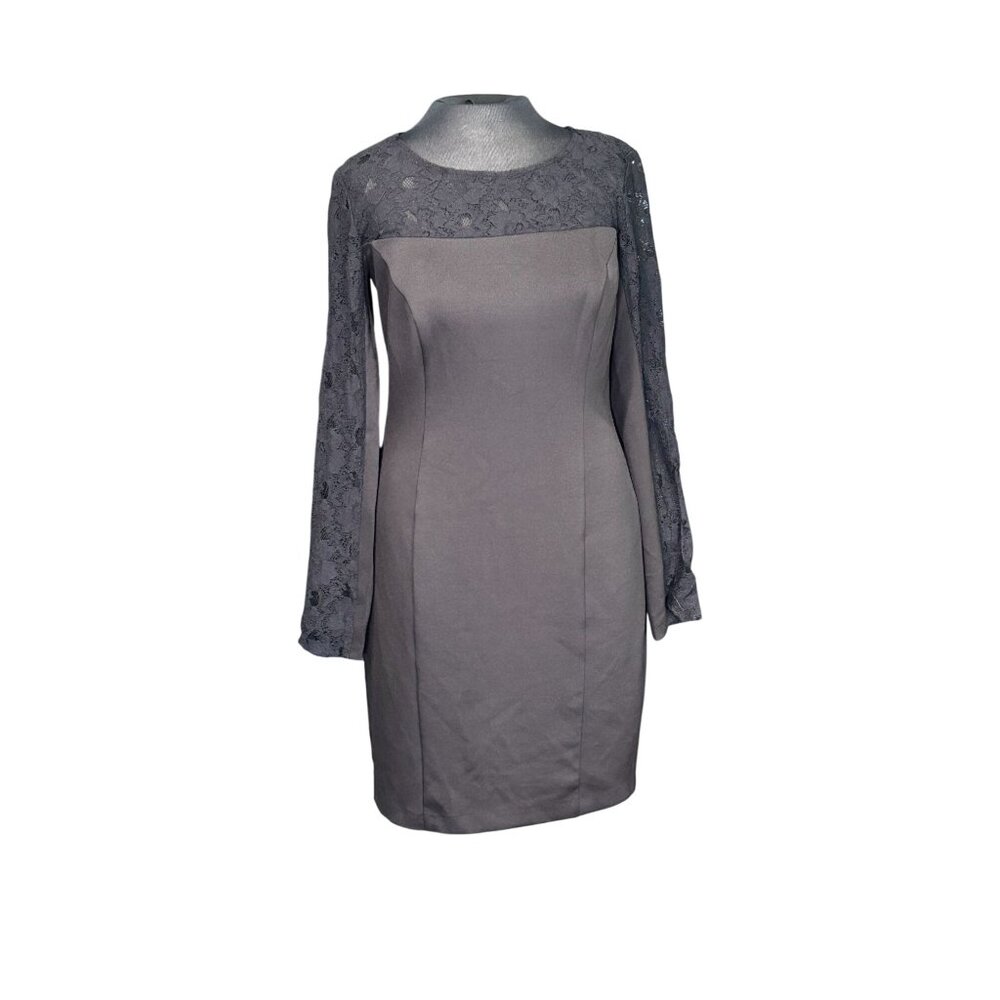 Jessica Simpson Black Lace Long Sleeve Sheath Dress Size 10